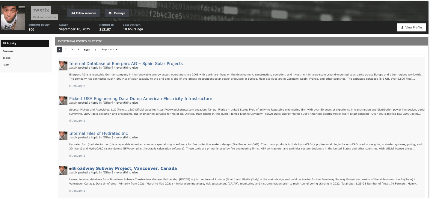 InfraShield Issues Industry Alert on Escalating Threat Actor “Zestix” First Screenshot